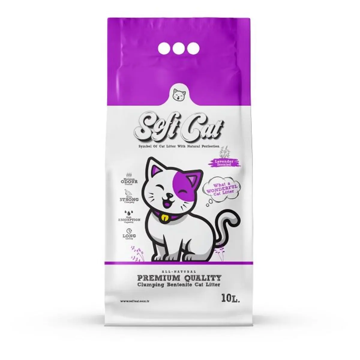 SOFTCAT, Lavanda, asternut igienic pisici, granule, bentonita, aglomerant, neutralizare mirosuri, 10l