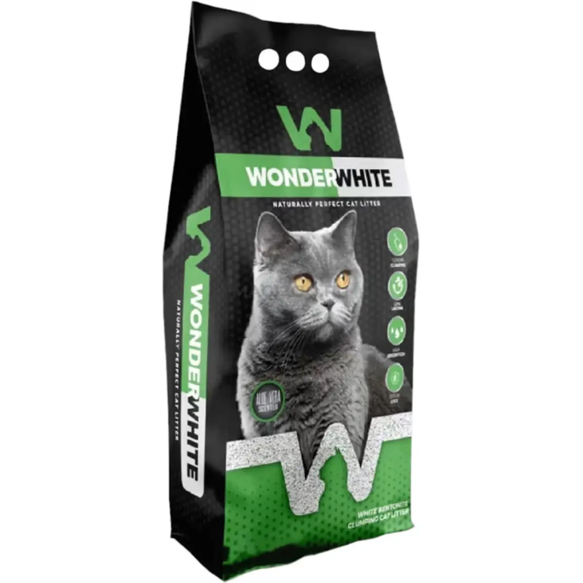 WONDERWHITE, Aloe Vera, asternut igienic pisici, granule, bentonita, aglomerant, fara praf, 15.3kg