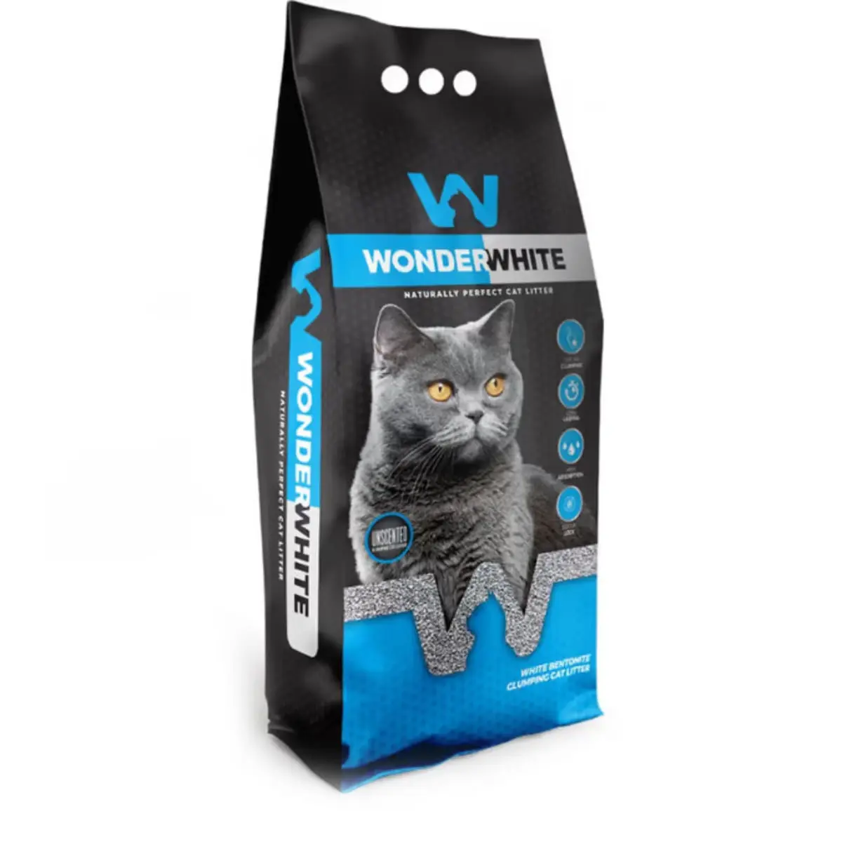WONDERWHITE, neparfumat, asternut igienic pisici, granule, bentonita, aglomerant, neutralizare mirosuri, fara praf, 15.3kg - Image 2