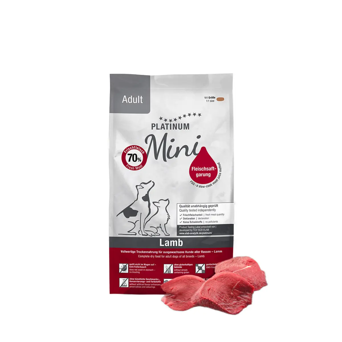 PLATINUM Adult Mini, XS-S, Miel, hrana uscata caini, semimoist, 900g