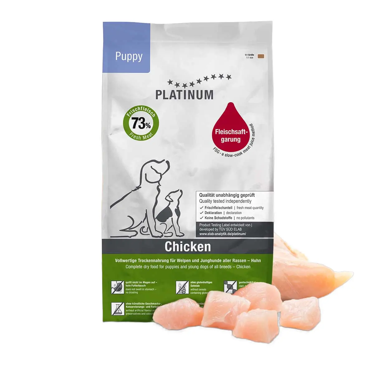 PLATINUM Puppy, XS-XL, Pui, hrana uscata caini junior, semimoist, 5kg - Image 2