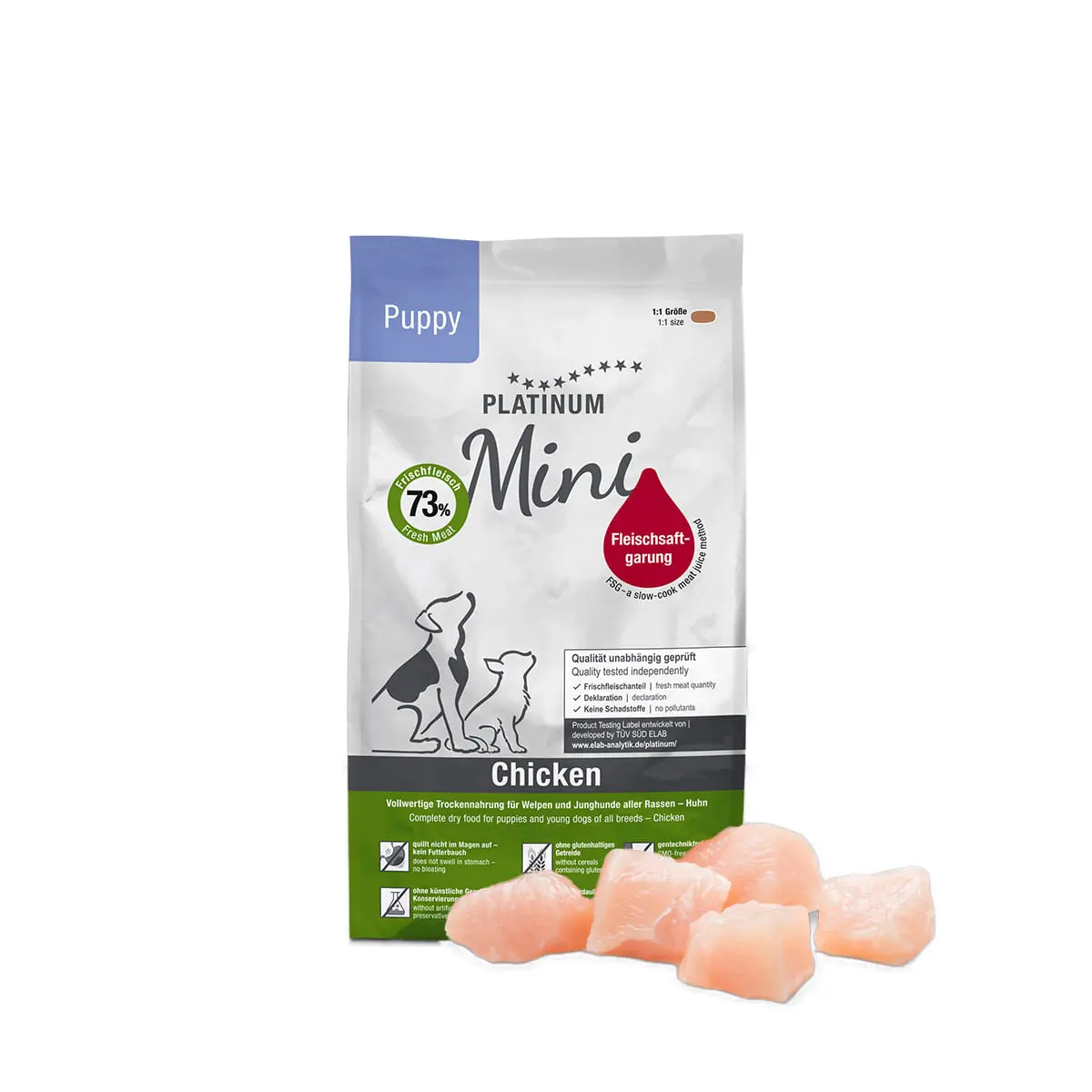 PLATINUM Puppy Mini, XS-S, Pui, hrana uscata caini junior, semimoist, 900g - Image 2