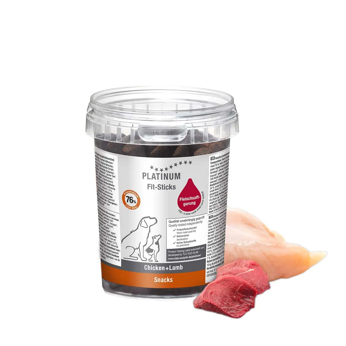 PLATINUM Fit-Sticks, XS-XL, Pui si Miel, bol recompense caini, 300g