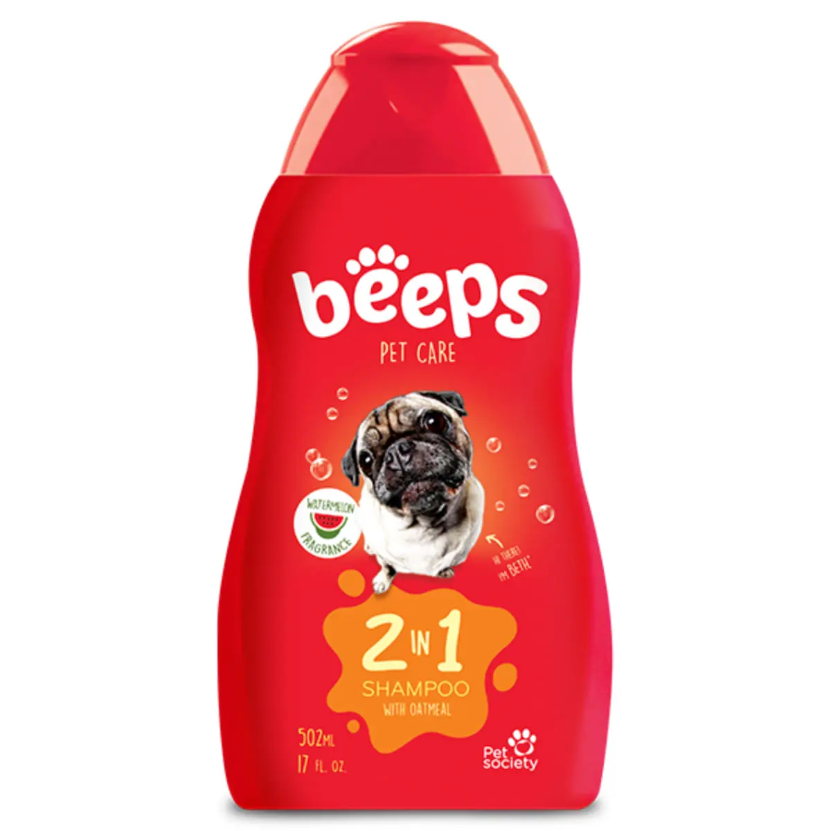 BEEPS 2 in 1 Shampoo, sampon caini si pisici, Pepene Rosu, flacon, 502ml