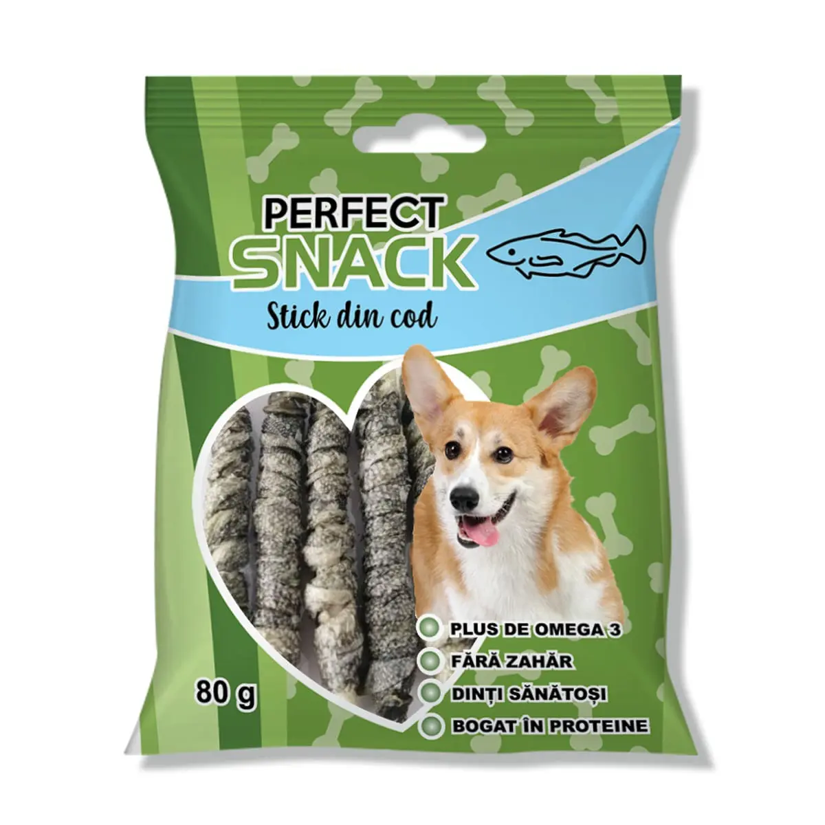 PERFECT SNACK Stick, XS-XL, Cod, punguta recompense caini, 80g - Image 2