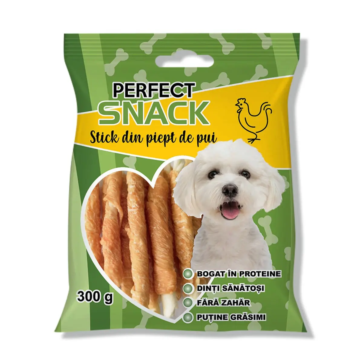 PERFECT SNACK Stick Piept, XS-XL, Pui, punguta recompense caini, 300g - Image 2