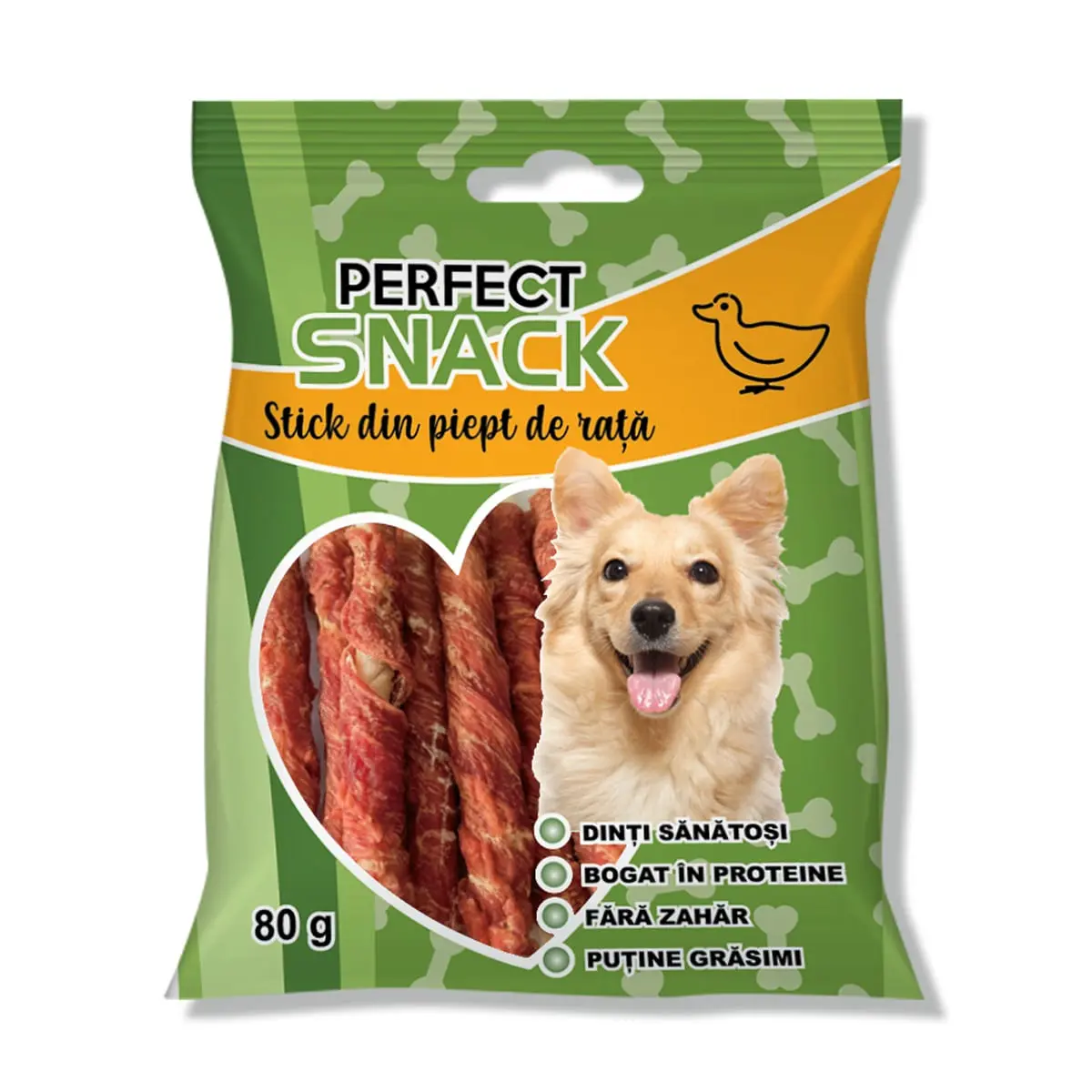 PERFECT SNACK Stick Piept, XS-XL, Rata, punguta recompense caini, 80g - Image 2