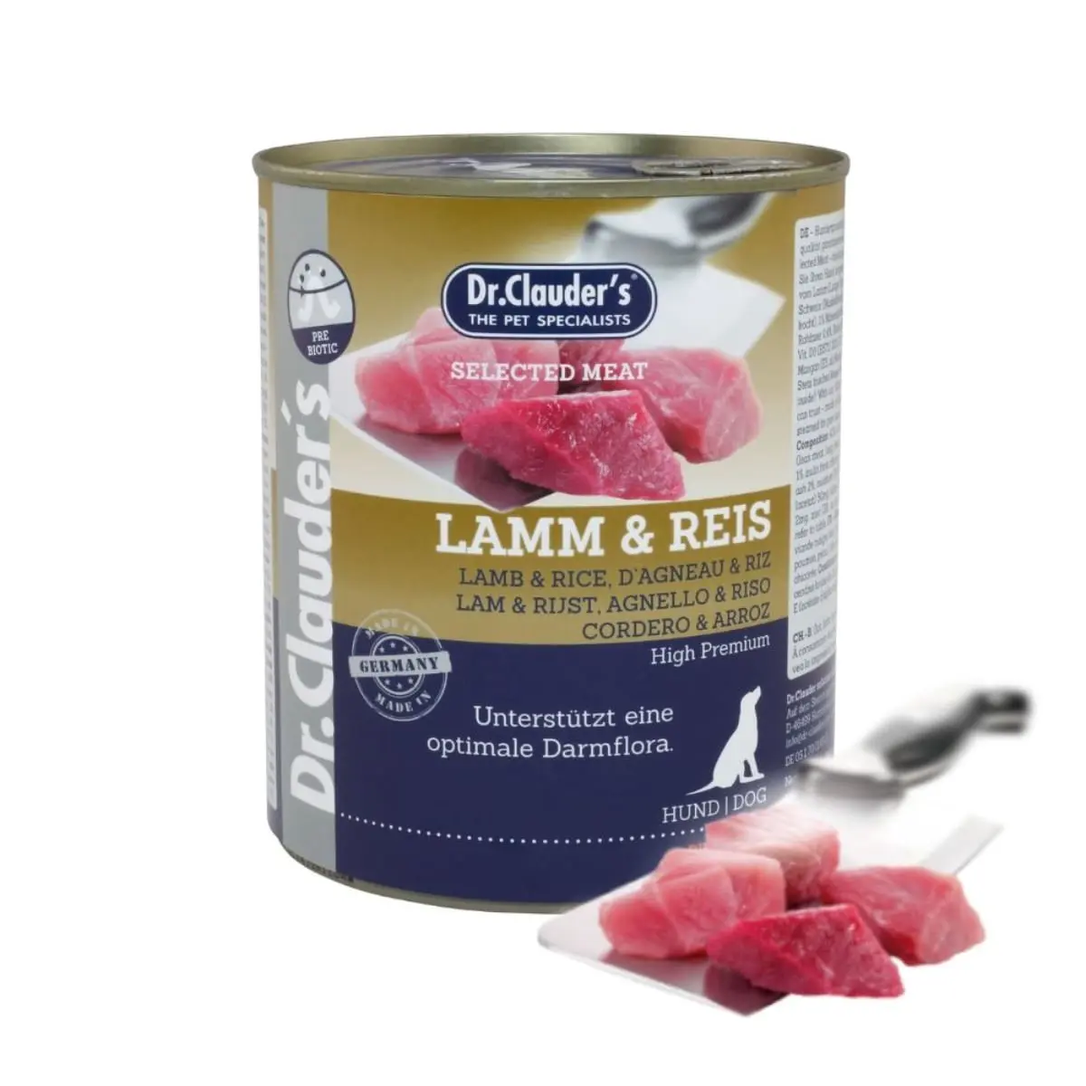 DR. CLAUDER'S Selected Meat, XS-XL, Miel Orez conserva hrana umeda caini, (in suc propriu), 800g
