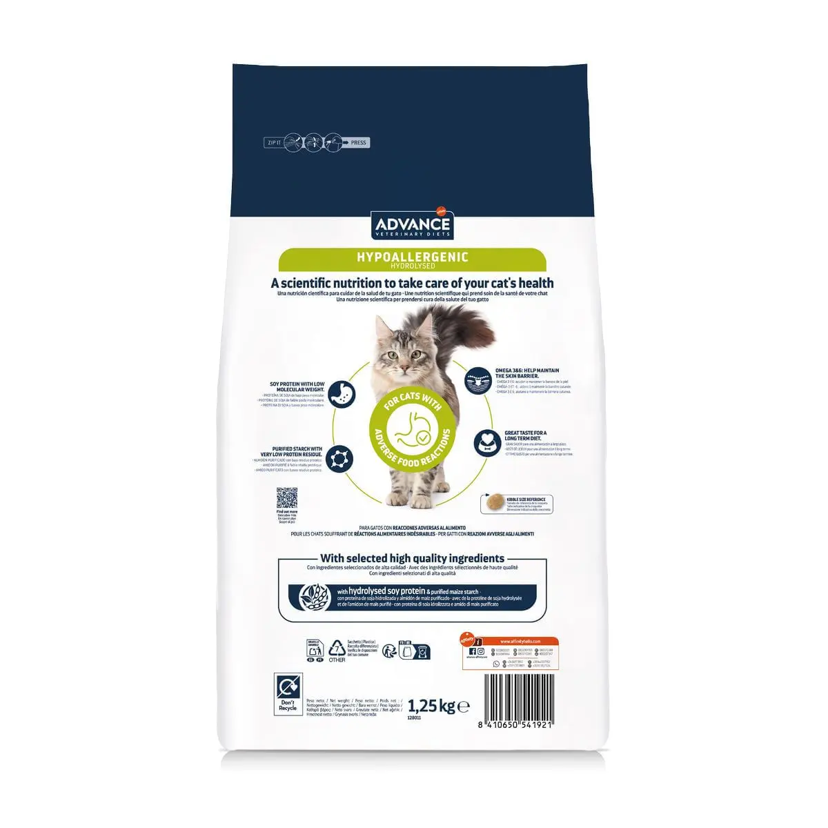 ADVANCE VETERINARY DIETS Hypoalergenic, Peste, hrana uscata pisici, alergii, 1.25kg - Image 3