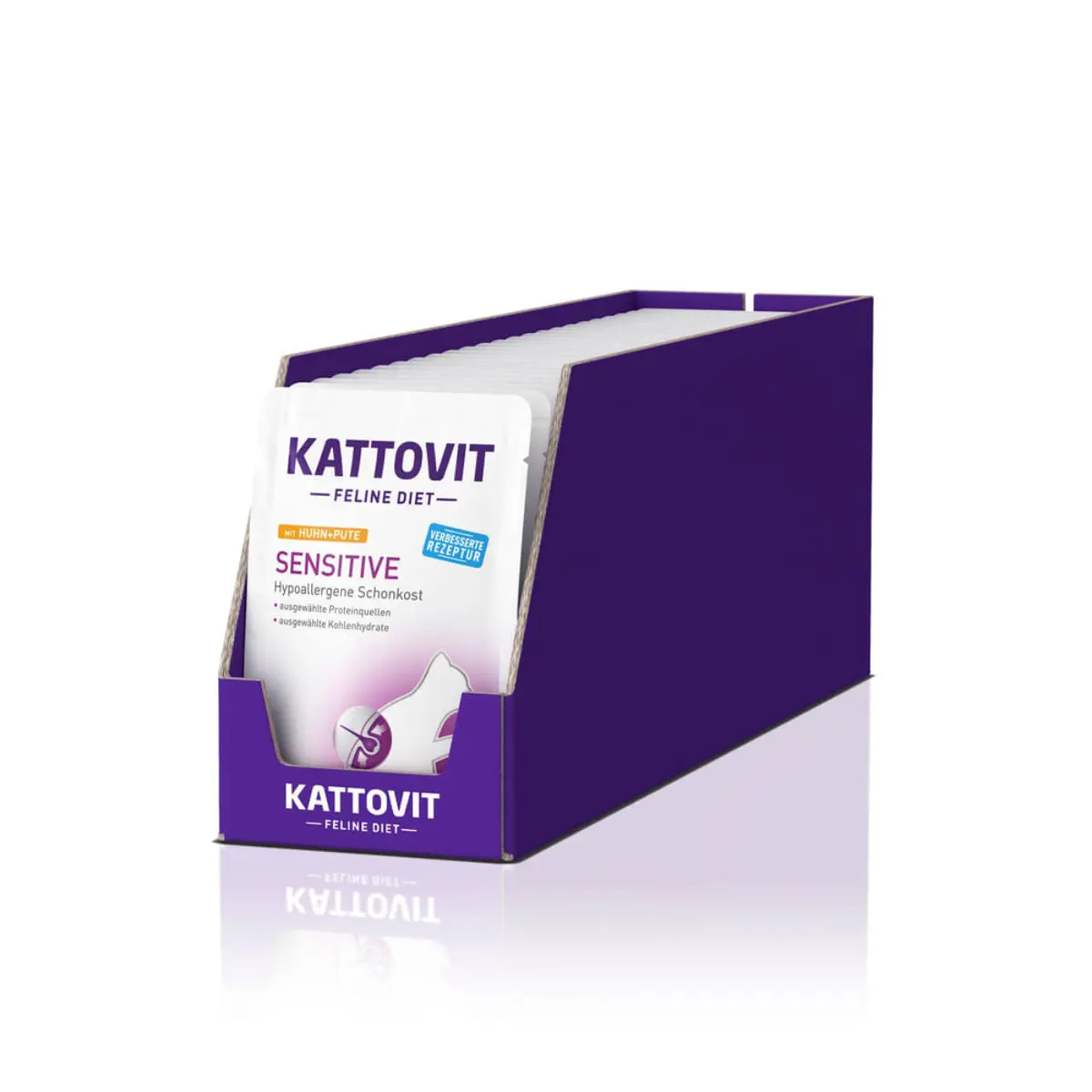 KATTOVIT Sensitive, Pui si Curcan, dieta veterinara, plic hrana umeda pisici, alergii, (in sos), bax, 85g x 24buc