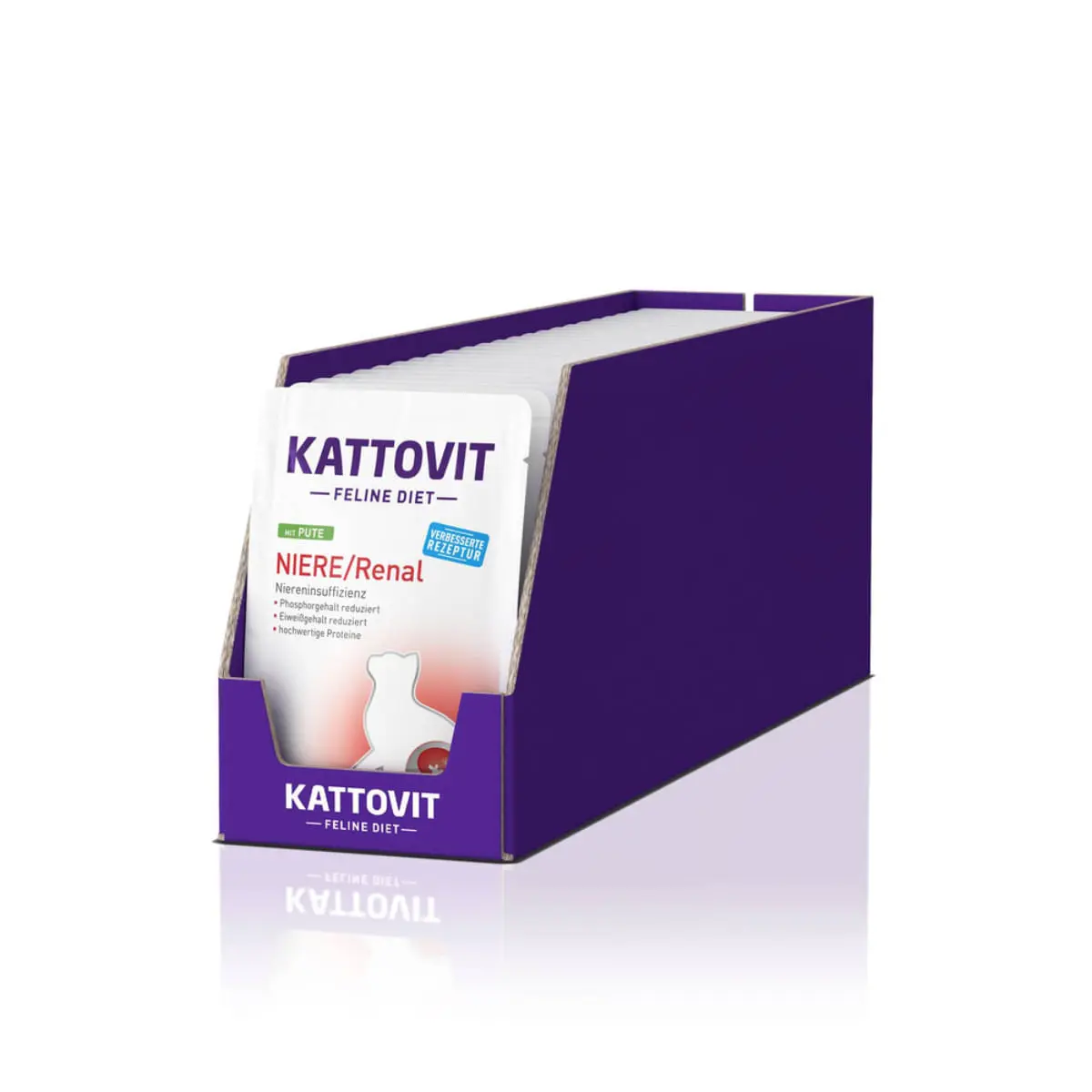 KATTOVIT Renal, Curcan, dieta veterinara, plic hrana umeda pisici, sistem renal, (in sos), bax, 85g x 24buc