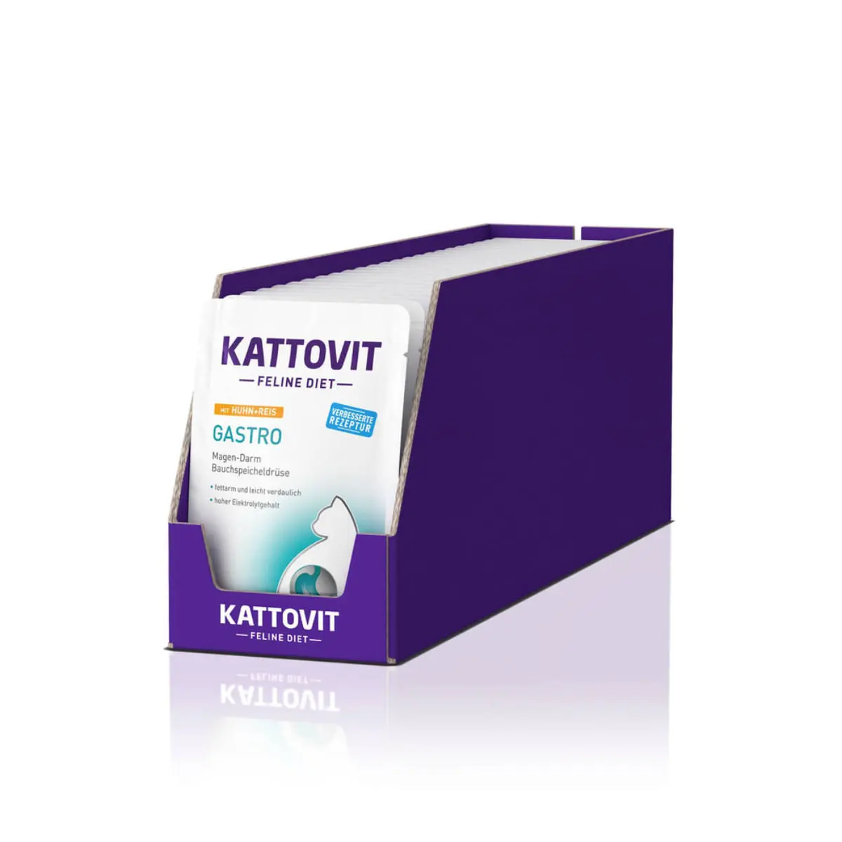 KATTOVIT Gastro, Pui si Orez, dieta veterinara, plic hrana umeda pisici, sistem digestiv, (in sos), bax, 85g x 24buc - Image 2