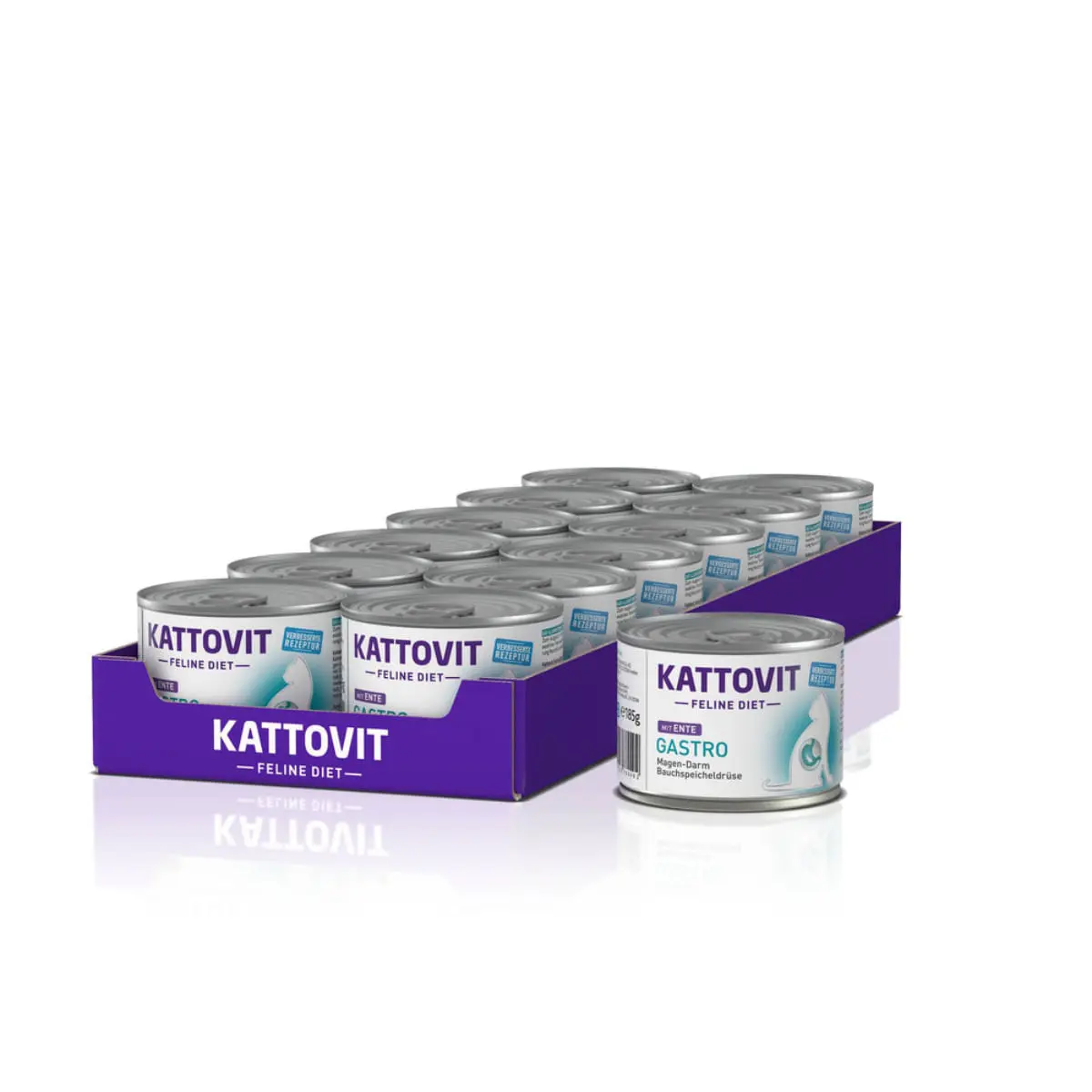 KATTOVIT Gastro, Rata, dieta veterinara, conserva hrana umeda pisici, sistem digestiv, (in aspic), bax, 185g x 12buc - Image 2