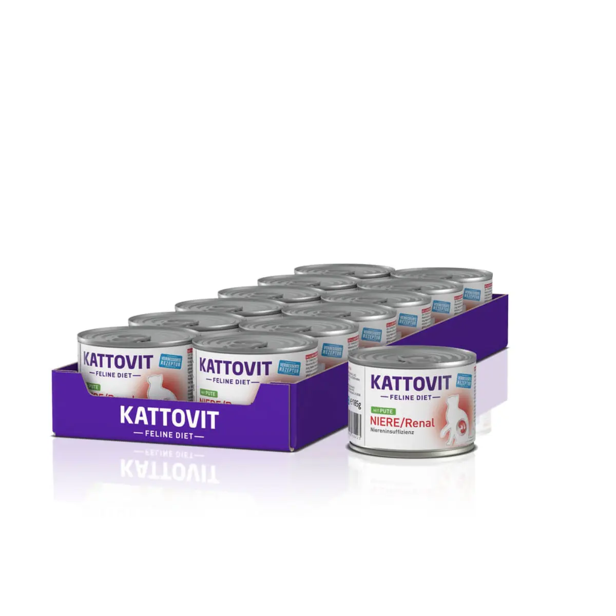 KATTOVIT Renal, Curcan, dieta veterinara, conserva hrana umeda pisici, sistem renal, (in aspic), bax, 185g x 12buc