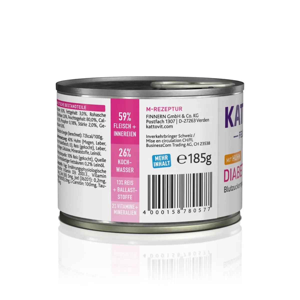 KATTOVIT Diabetes, Pui, dieta veterinara, conserva hrana umeda pisici, diabet, (in aspic), bax, 185g x 12buc - Image 5
