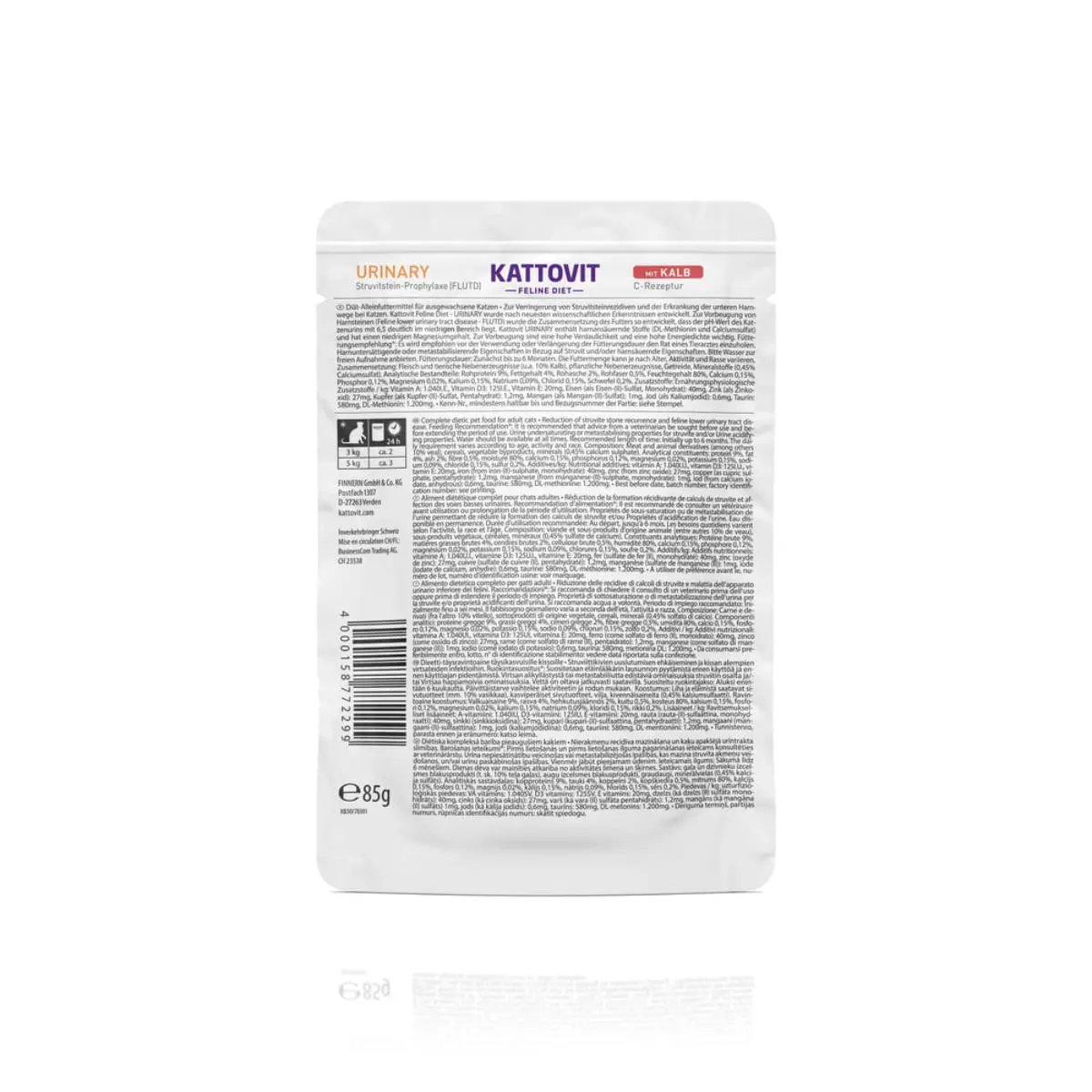 KATTOVIT Urinary, Vitel, dieta veterinara, plic hrana umeda pisici, sistem urinar, (in sos), 85g - Image 4