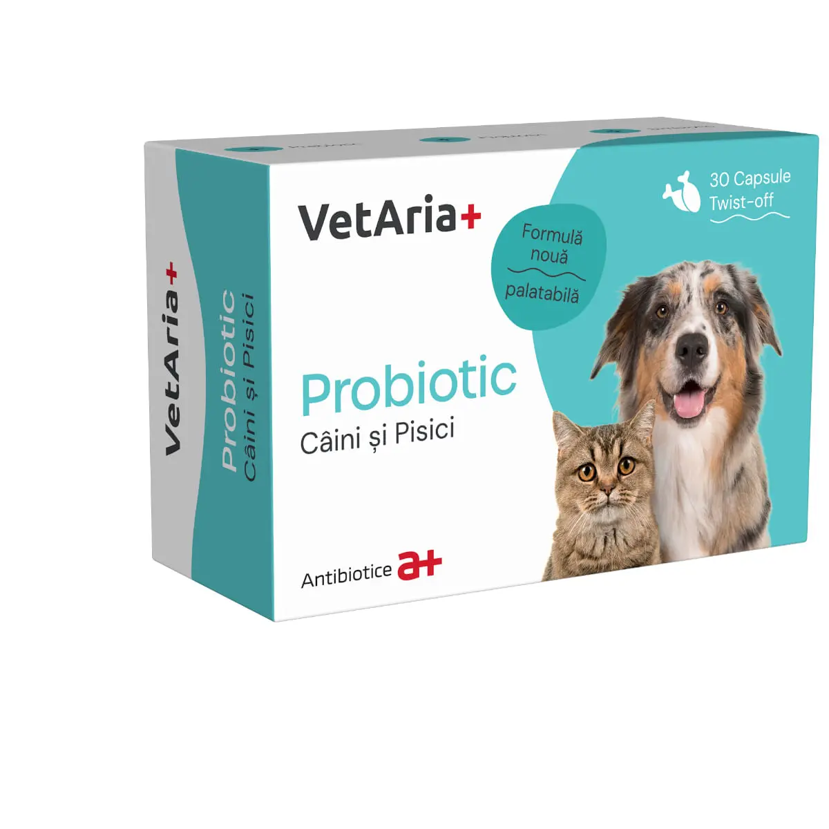 VETARIA+ Probiotic, supliment sistem digestiv & probiotice caini, Pui, capsule VETARIA+ Probiotic, XS-XL, supliment sistem digestiv & probiotice caini si pisici, Pui, cutie, 30 capsule - Image 2