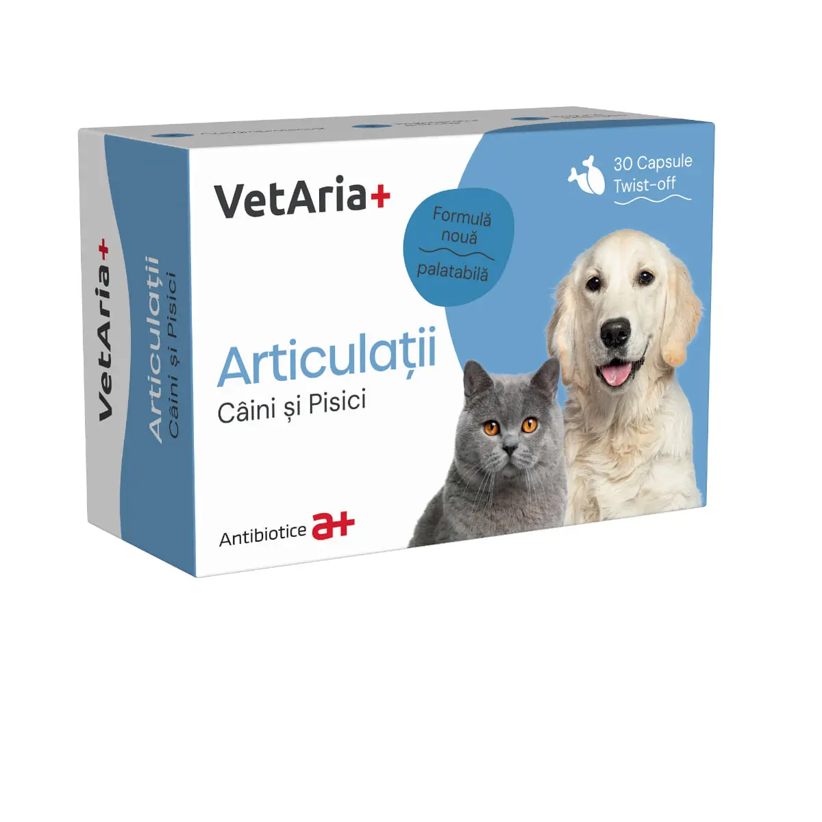 VETARIA+ Articulatii, supliment sistem articular caini si pisici, Pui, capsule VETARIA+ Articulatii, XS-XL, supliment sistem articular caini si pisici, Pui, cutie, 30 capsule - Image 2