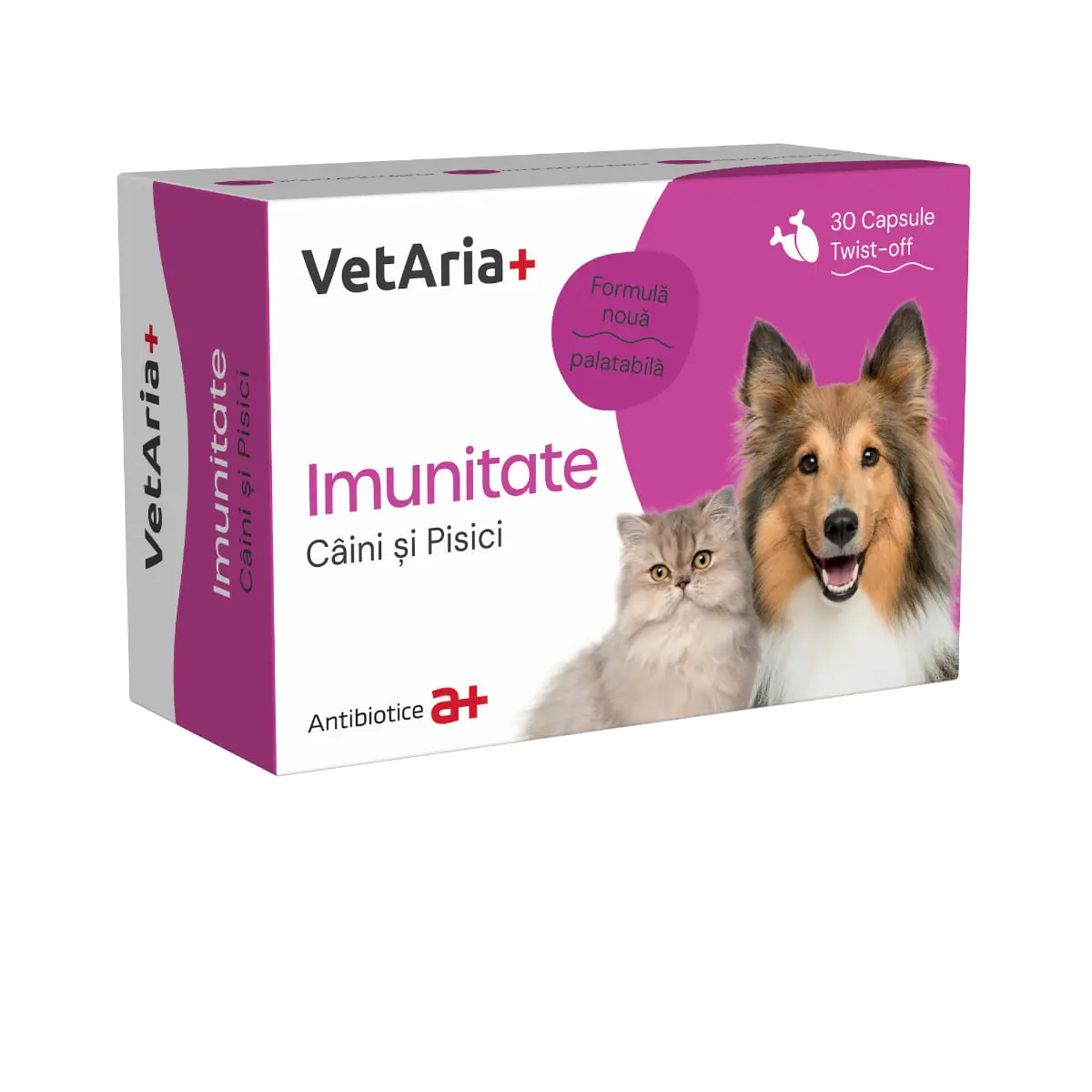 VETARIA+ Imunitate, supliment sistem imunitar caini si pisici, Pui, capsule VETARIA+ Imunitate, XS-XL, supliment sistem imunitar caini si pisici, Pui, cutie, 30 capsule - Image 2
