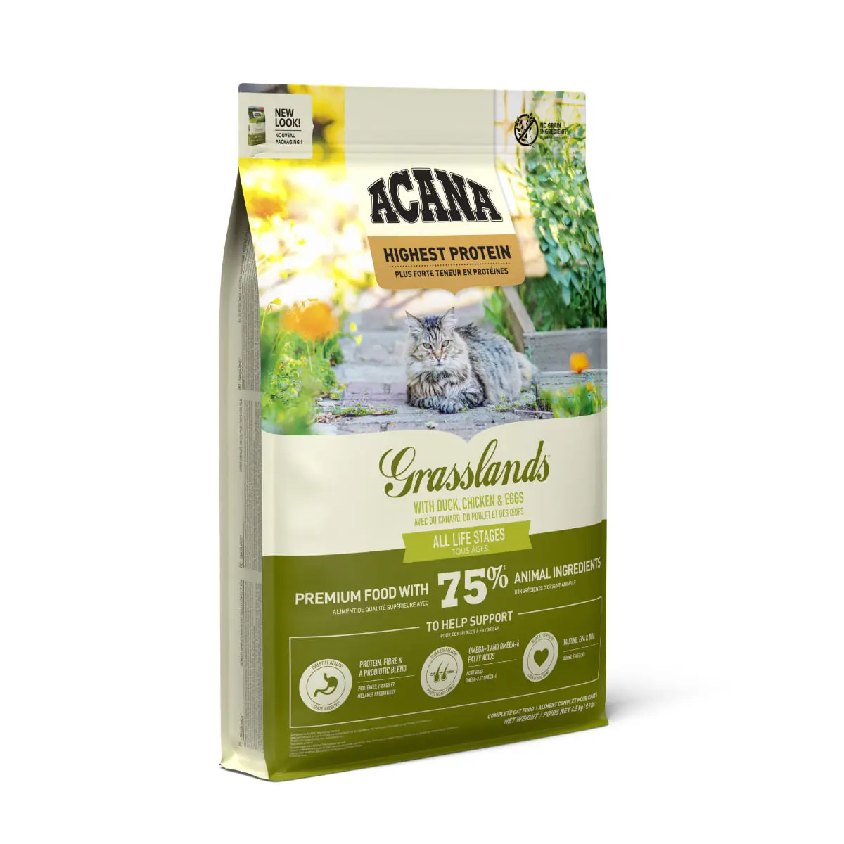 ACANA Highest Protein Grasslands, Rata si Pui, hrana uscata fara cereale pisici, 4.5kg - Image 6