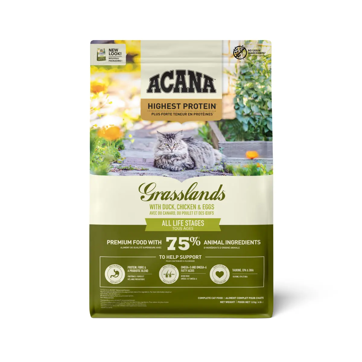 ACANA Highest Protein Grasslands, Rata si Pui, hrana uscata fara cereale pisici, 1.8kg - Image 2