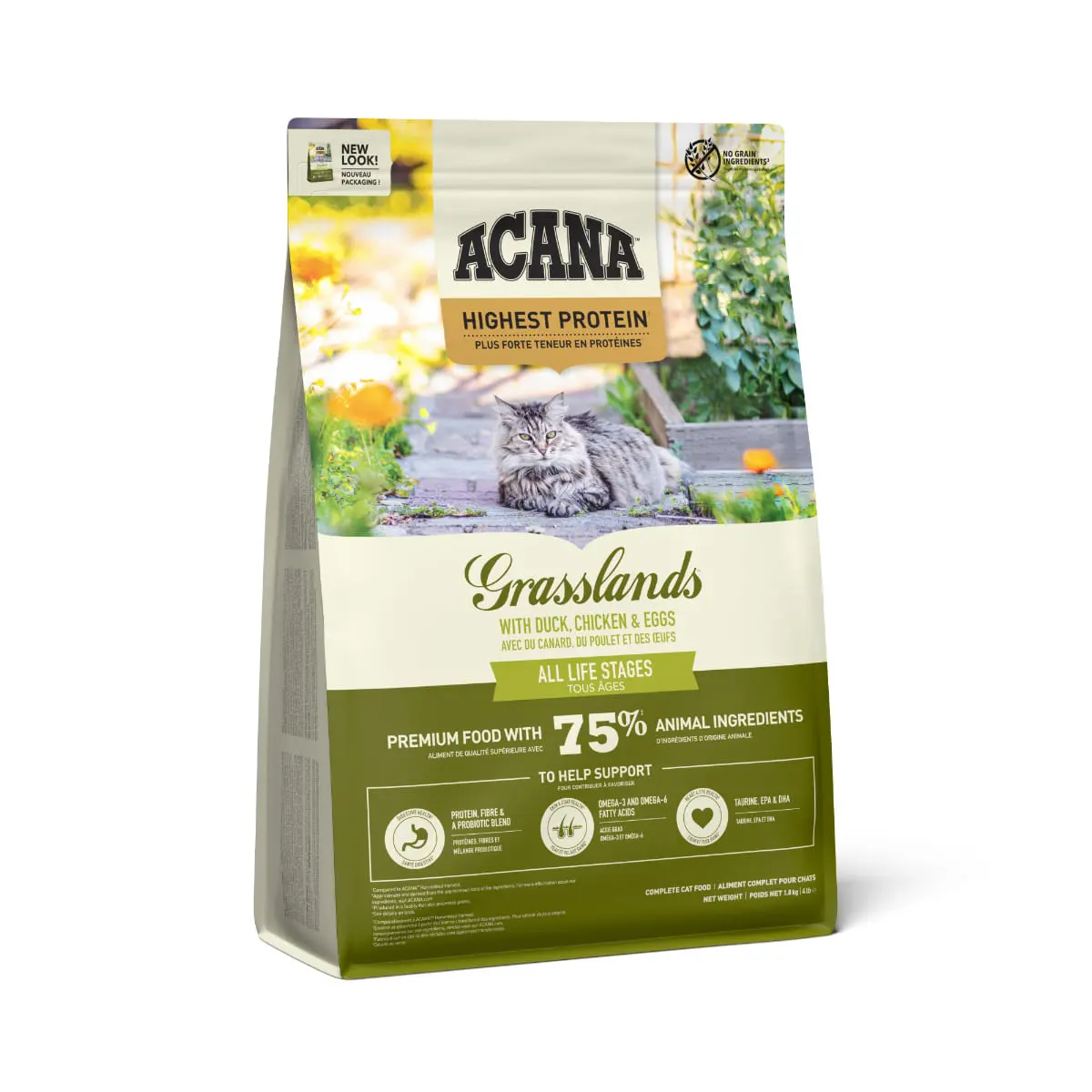 ACANA Highest Protein Grasslands, Rata si Pui, hrana uscata fara cereale pisici, 1.8kg - Image 6