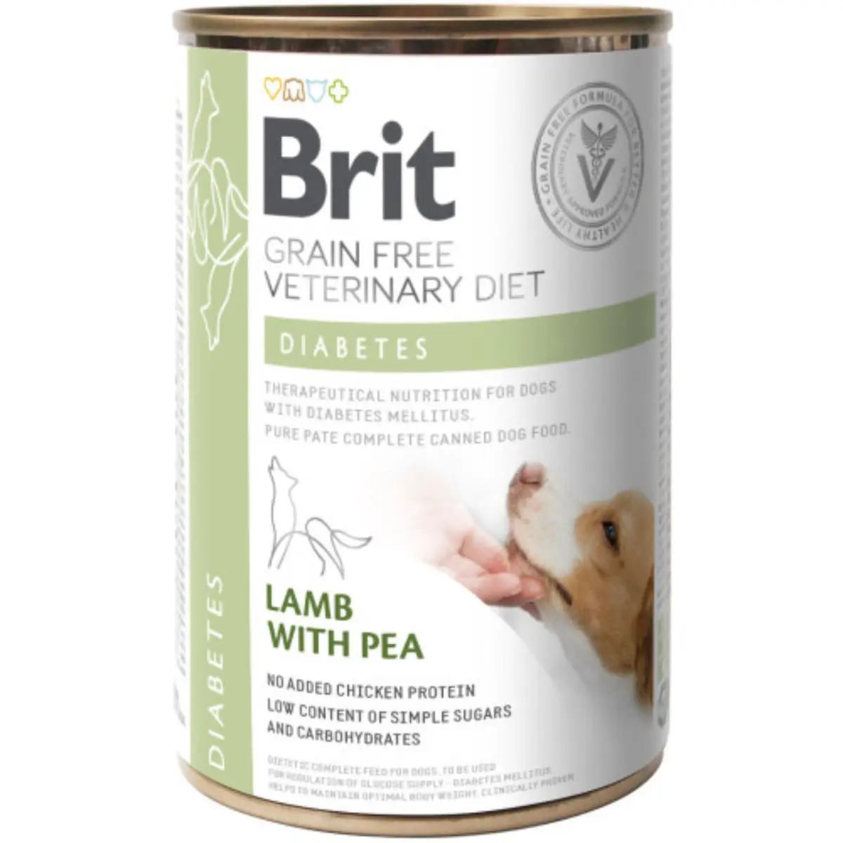 BRIT VD Diabetes, XS-XL, Miel, dieta veterinara, conserva hrana umeda fara cereale caini, diabet, (in aspic), 400g