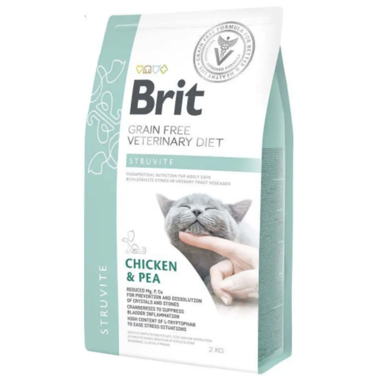 BRIT VD Struvite, Pui, dieta veterinara, hrana uscata fara cereale pisici, sistem urinar, 2kg