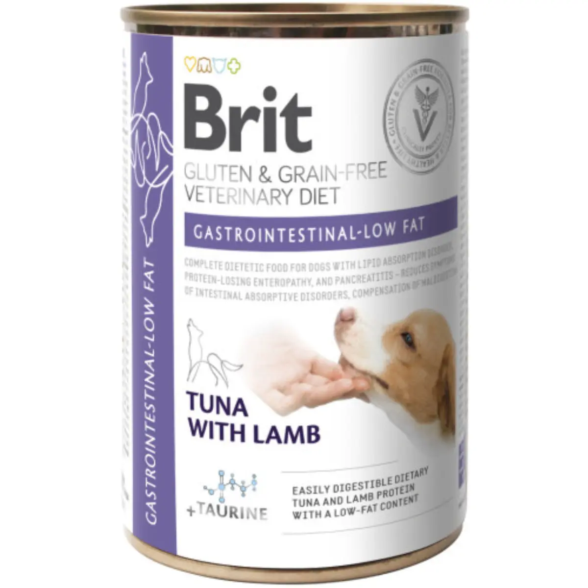 BRIT VD Gastrointestinal Low Fat, XS-XL, Ton si Miel, dieta veterinara, conserva hrana umeda fara cereale caini, sistem digestiv, (in aspic), 400g - Image 2