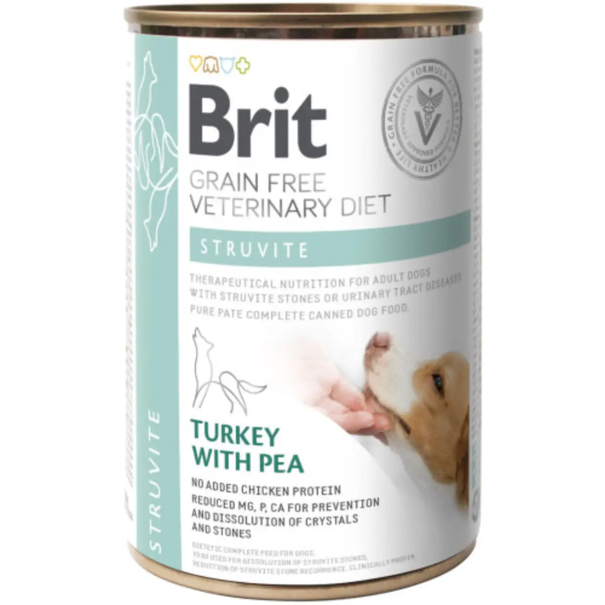 BRIT VD Struvite, XS-XL, Curcan, dieta veterinara, conserva hrana umeda fara cereale caini, sistem urinar, (in aspic), 400g - Image 2
