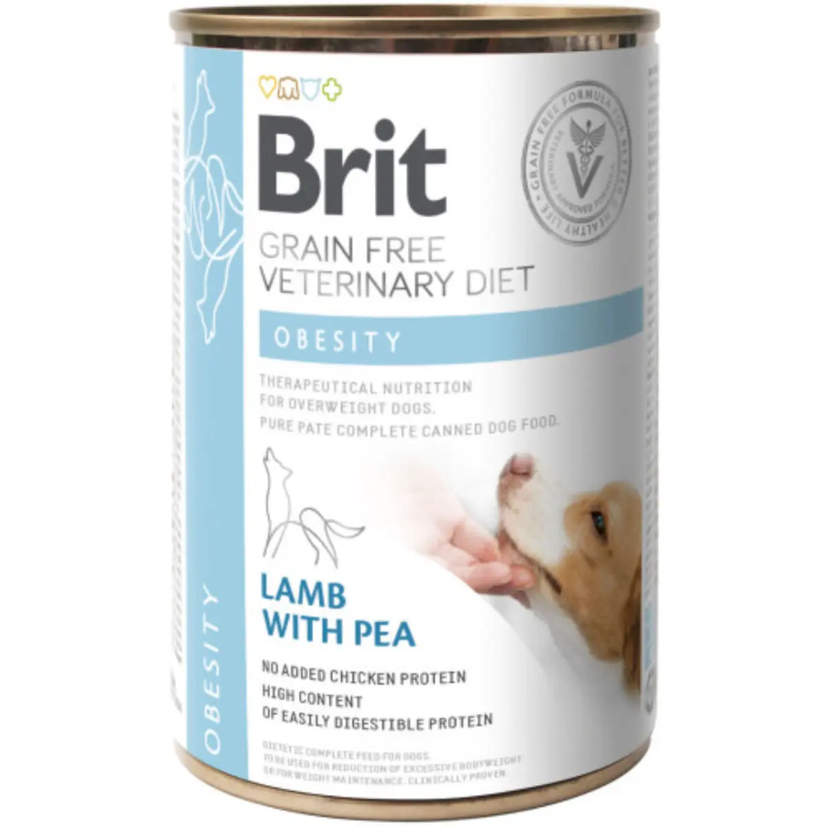 BRIT VD Obesity, XS-XL, Miel, dieta veterinara, conserva hrana umeda fara cereale caini, obezitate, (in aspic), 400g