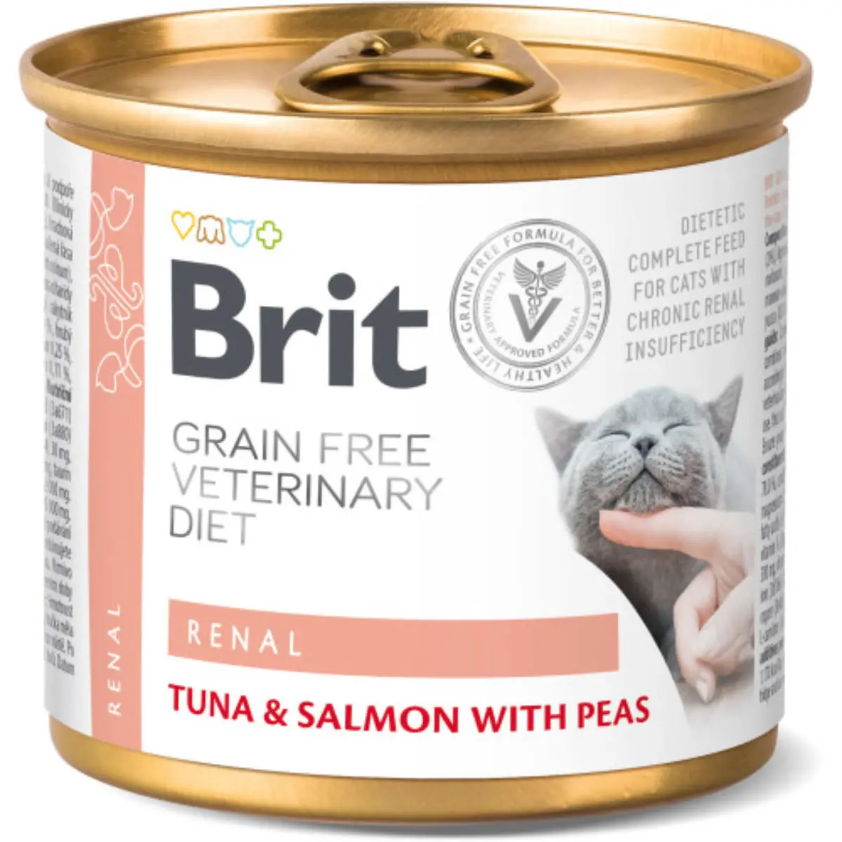 BRIT VD Renal, Ton si Somon, dieta veterinara, conserva hrana umeda fara cereale pisici, sistem renal, (in aspic), 200g