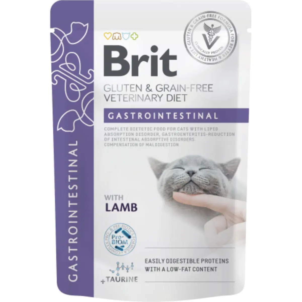 BRIT VD Gastrointestinal, Miel, dieta veterinara, plic hrana umeda fara cereale pisici, sistem digestiv, (in sos), 85g - Image 2