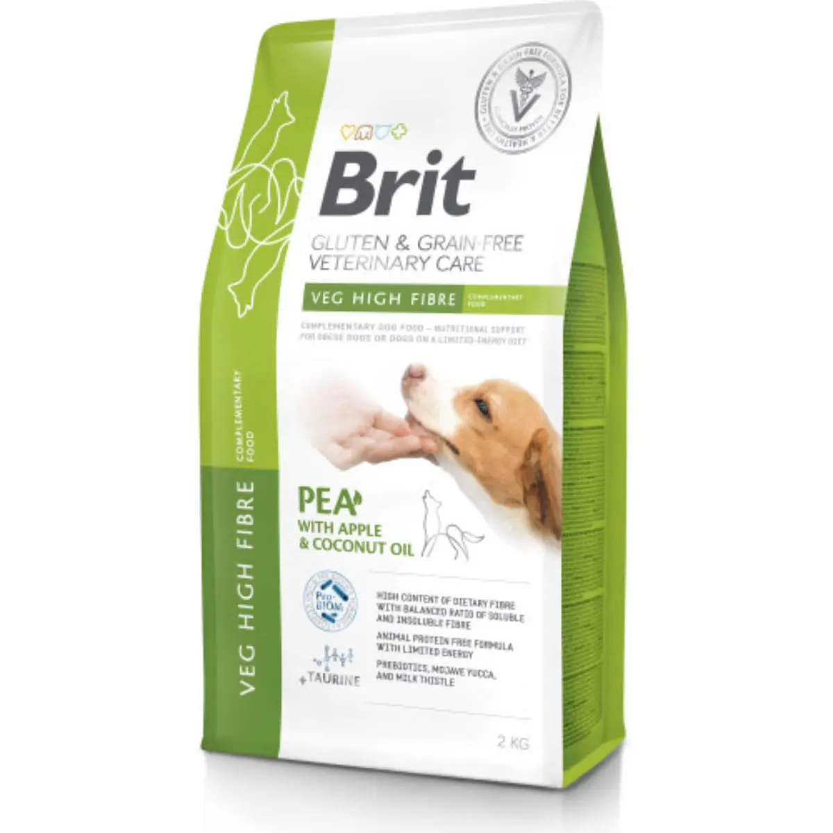 BRIT VD High Fibre, XS-XL, Mazare si Mere, dieta veterinara, hrana uscata fara cereale caini, obezitate, 2kg