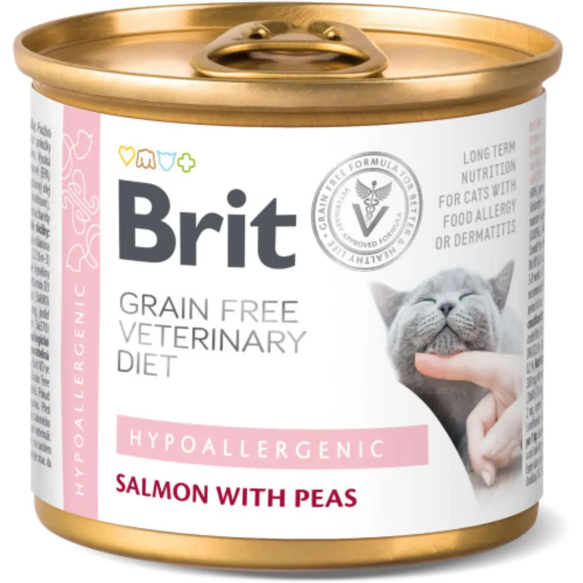 BRIT VD Ultra Hypoallergenic, Somon, dieta veterinara, conserva hrana umeda fara cereale pisici, alergii, (in aspic), 200g