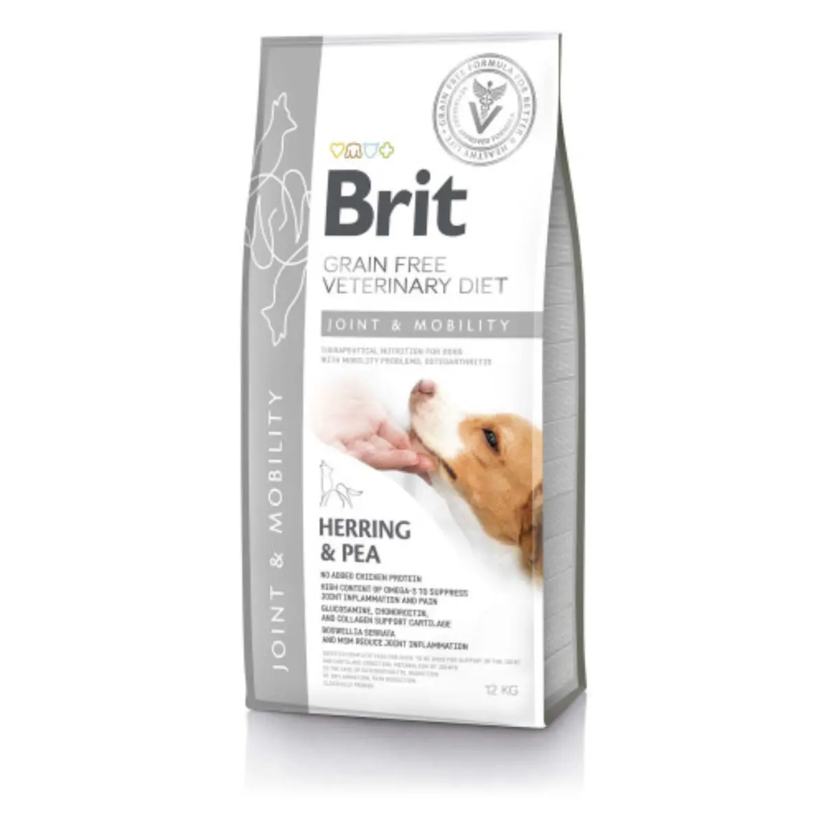 BRIT VD Joint & Mobility, XS-XL, Hering, dieta veterinara, hrana uscata fara cereale caini, sistem articular, 12kg