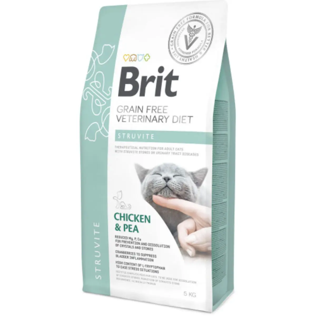 BRIT VD Struvite, Pui, dieta veterinara, hrana uscata fara cereale pisici, sistem urinar, 5kg