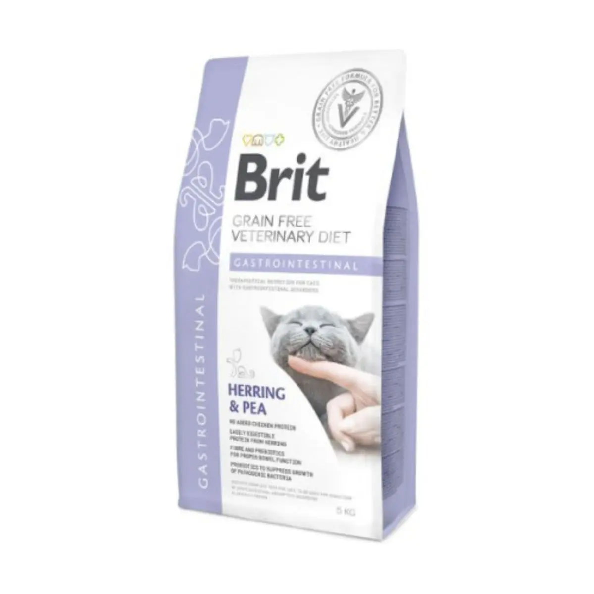 BRIT VD Gastrointestinal, Hering, dieta veterinara, hrana uscata fara cereale pisici, sistem digestiv, 5kg