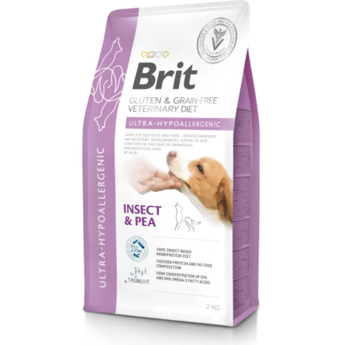 BRIT VD Ultra Hypoallergenic, XS-XL, Insecte, dieta veterinara, hrana uscata fara cereale caini, alergii, 2kg - Image 2