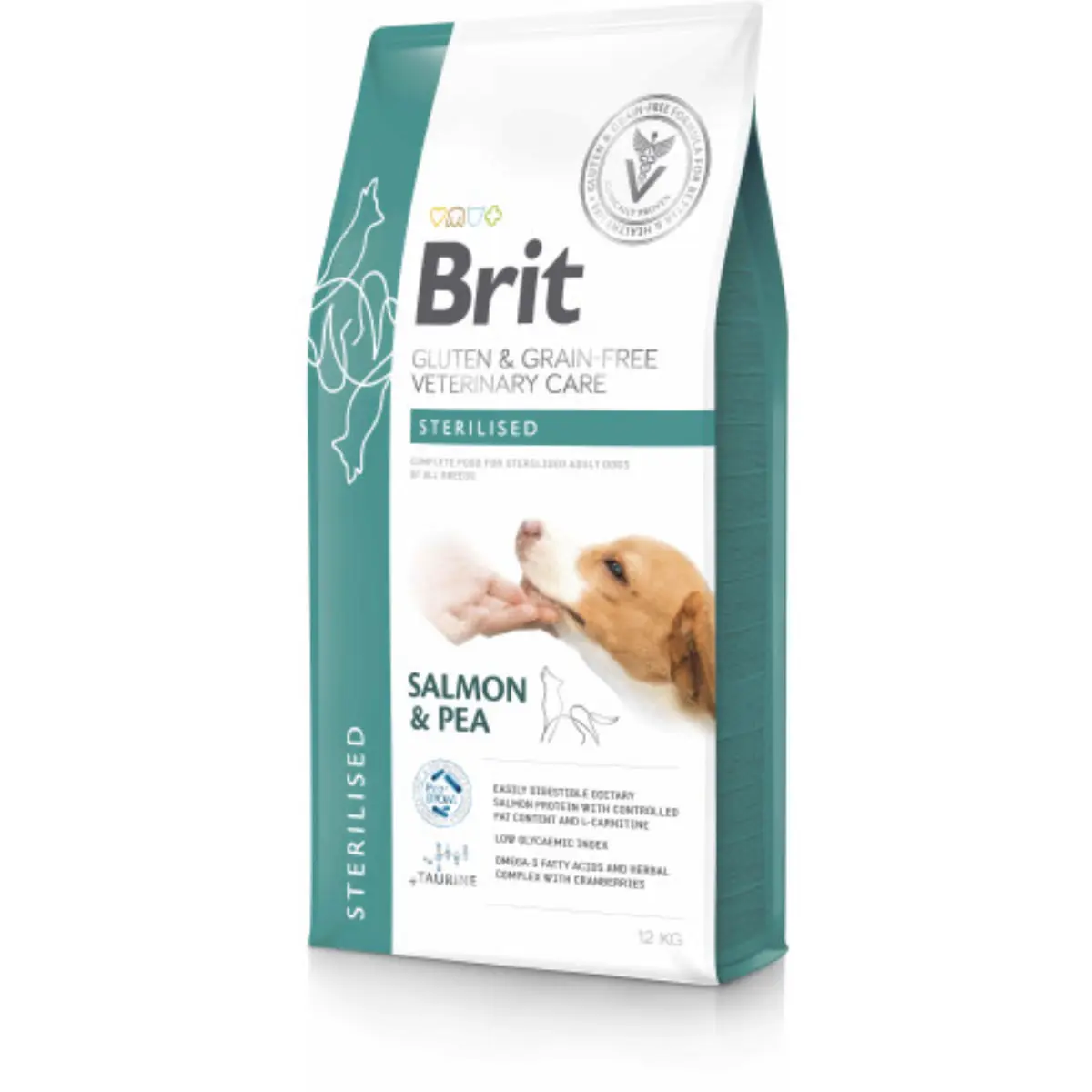 BRIT VD Sterilised, XS-XL, Somon, dieta veterinara, hrana uscata fara cereale caini sterilizati, 2kg - Image 2