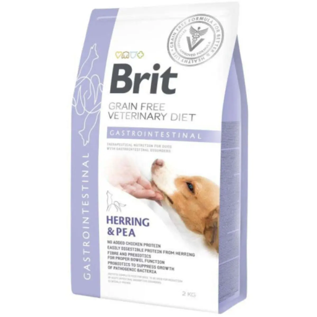 BRIT VD Gastrointestinal, XS-XL, Hering, dieta veterinara, hrana uscata fara cereale caini, sistem digestiv, 2kg