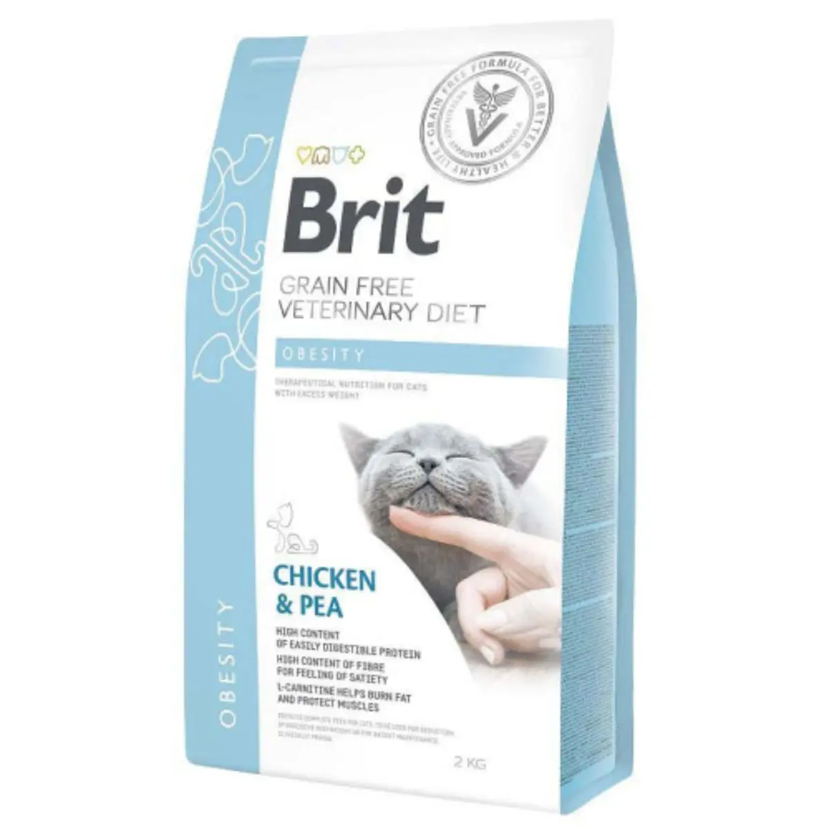 BRIT VD Obesity, Pui, dieta veterinara, hrana uscata fara cereale pisici, obezitate, 2kg