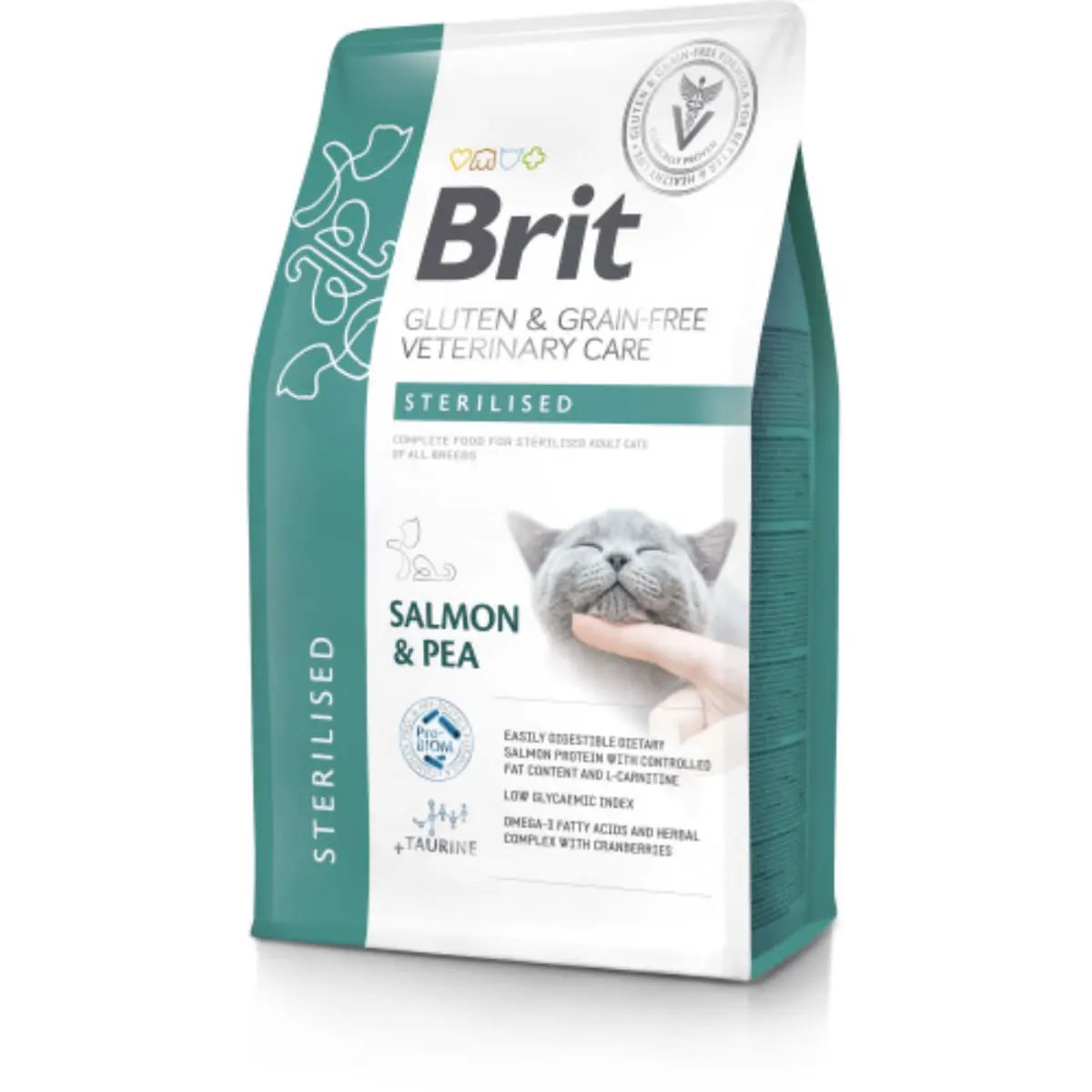 BRIT VD Sterilised, Somon, dieta veterinara, hrana uscata fara cereale pisici sterilizate, 5kg