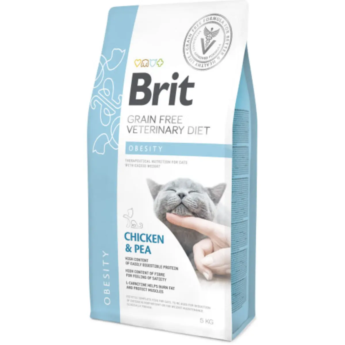 BRIT VD Obesity, Pui, dieta veterinara, hrana uscata fara cereale pisici, obezitate, 5kg - Image 2
