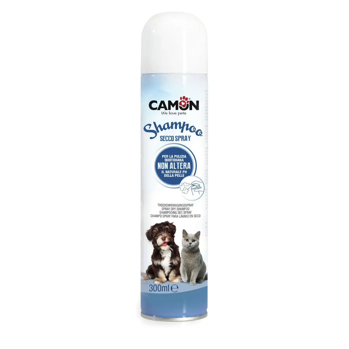 CAMON Spray Dry Shampoo, spuma sampon caini si pisici, fara clatire, Fresh, flacon cu aplicator, 300ml