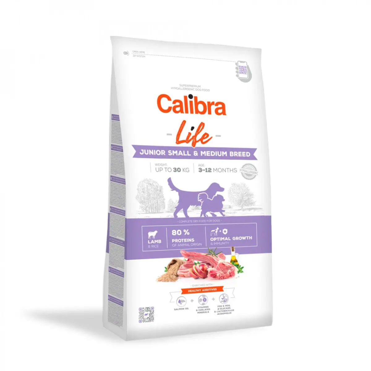 CALIBRA Life Junior Small & Medium Breed, XS-M, Miel, hrana uscata caini junior, 2.5kg