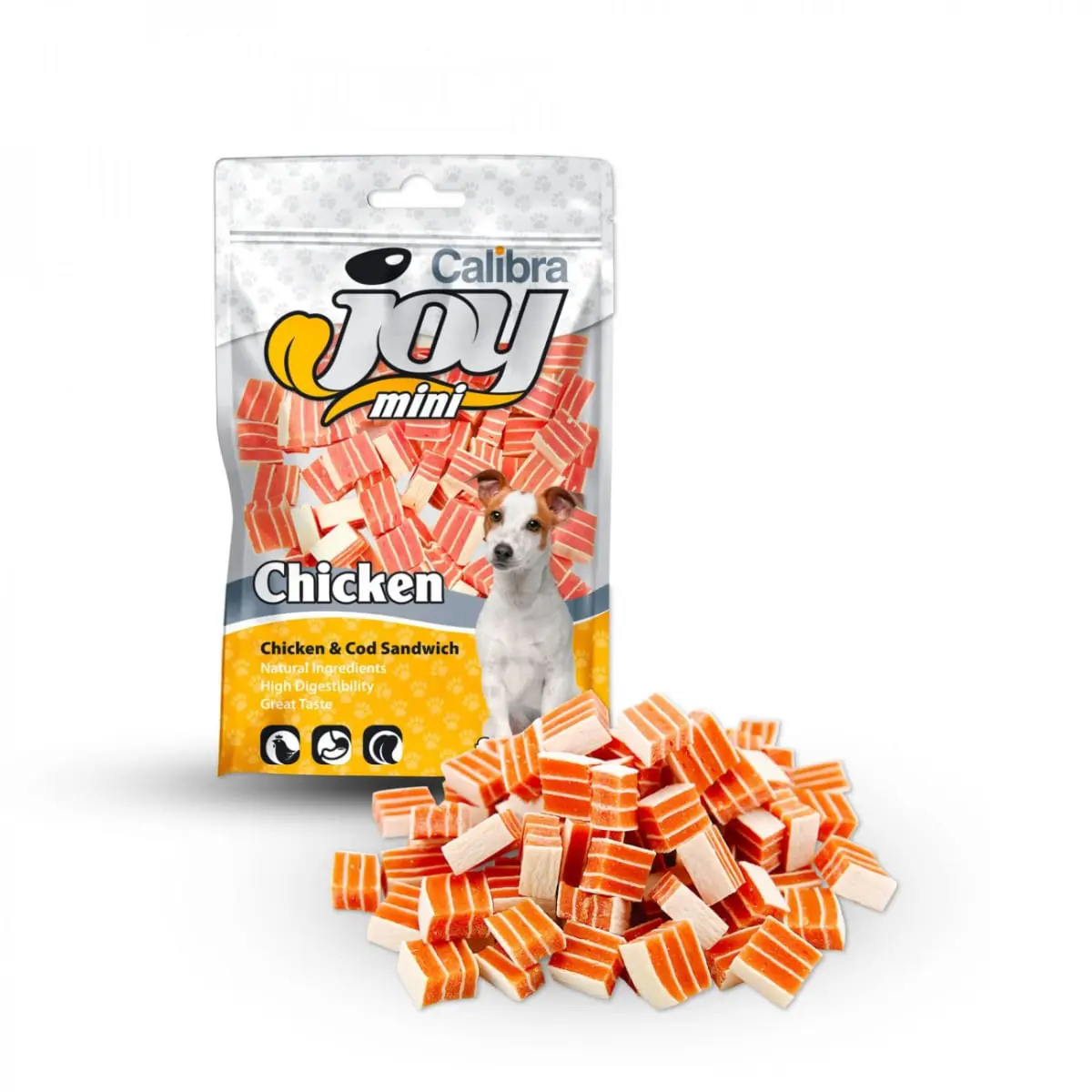 CALIBRA Joy Mini Sandwich, XS-S, Pui si Cod, punguta recompense caini, 70g - Image 2