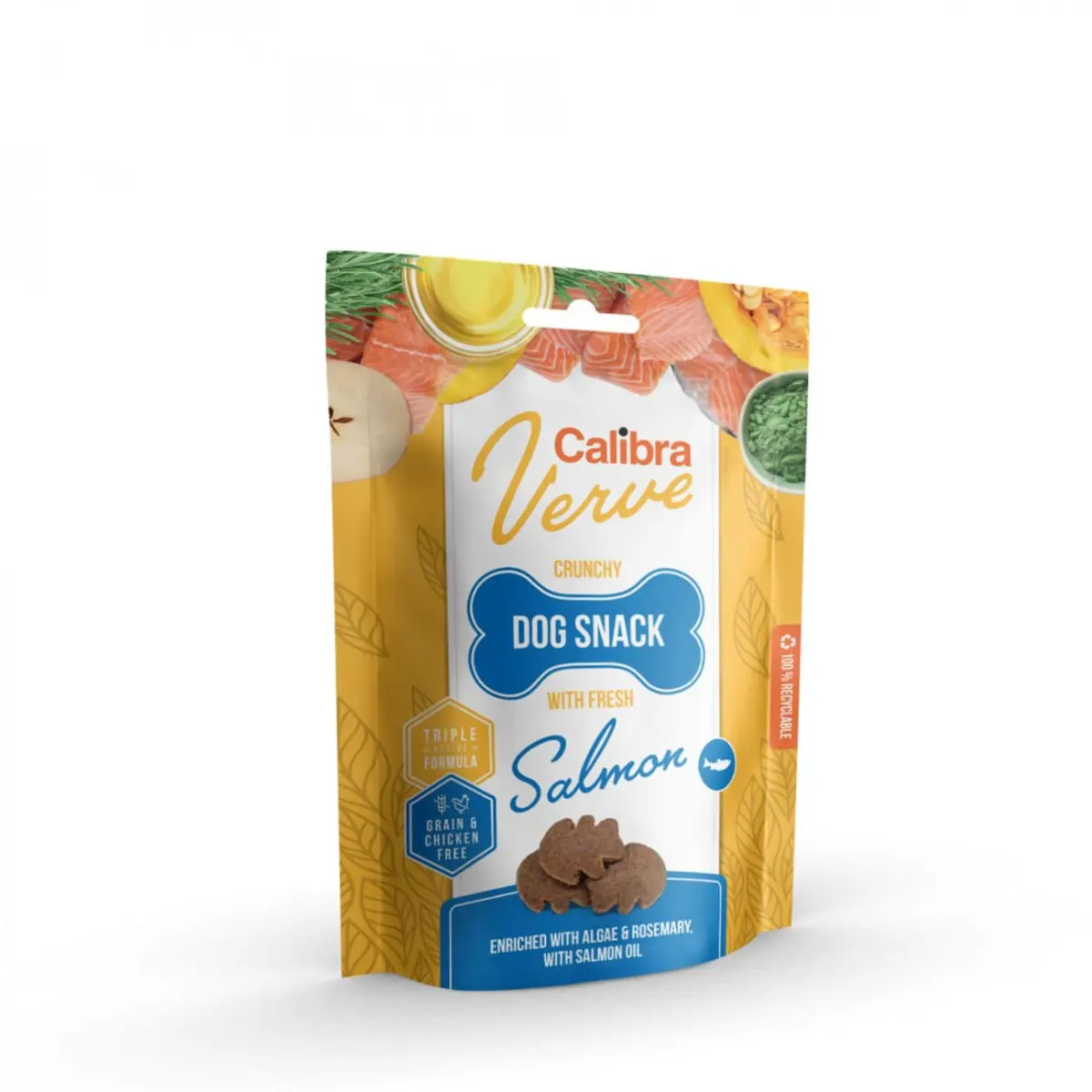 CALIBRA Verve GF Crunchy Snack, XS-XL, Somon, punguta recompense fara cereale caini, 150g