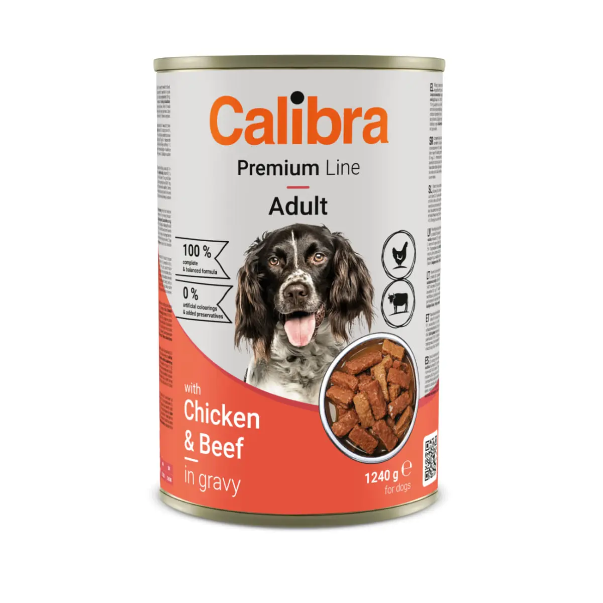 CALIBRA Premium Line, XS-XL, Pui si Vita, conserva hrana umeda caini, (in sos), 1240g