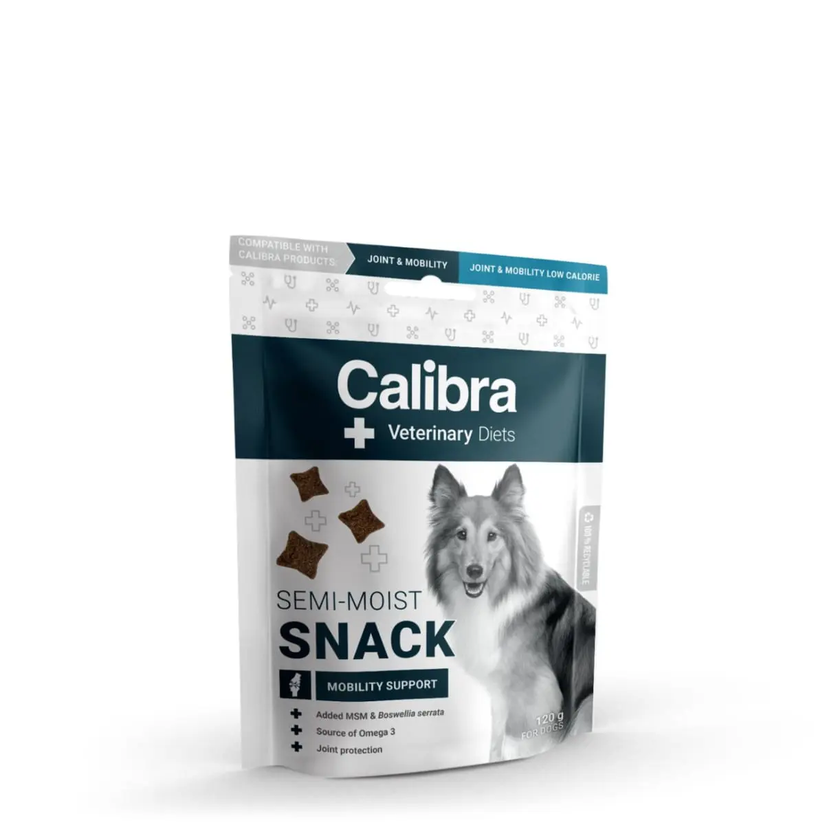 CALIBRA Veterinary Diets Snack Mobility Support, XS-XL, Hering, punguta recompense functionale caini, sistem articular, 120g - Image 2